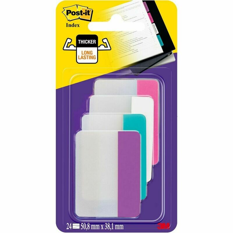 Post-it® Marcadores rígidos grandes de 50,8 x 38 mm en colores variados Paquete