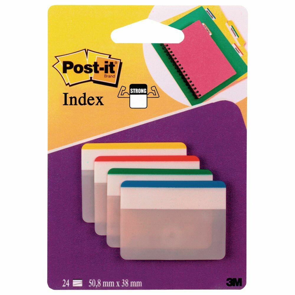 Post-it® Banderitas adhesivas rígidas Index 2" Borde de color