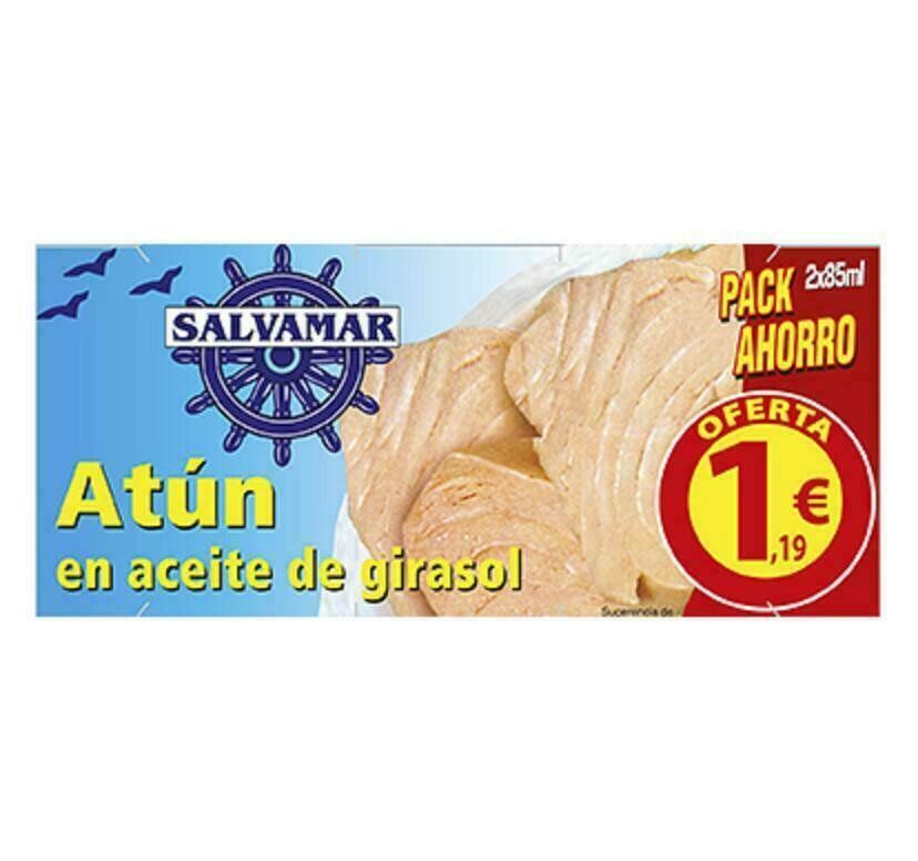 PACK-2L ATUN ACEITE VEGETAL RO-85 F.A. SALVAMAR 10 LATAS*10 LATAS