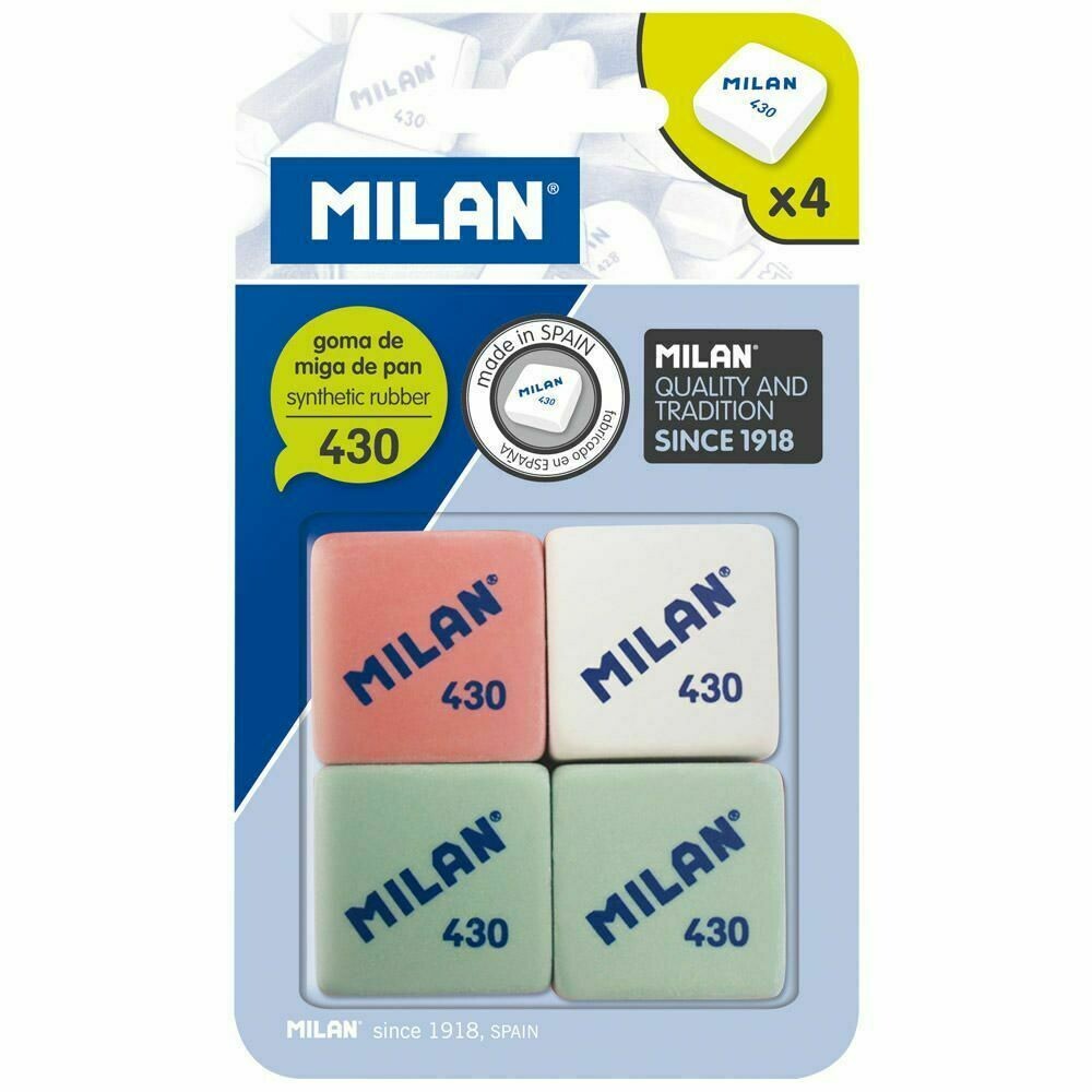 MILAN Blíster de 4 gomas de borrar 430
