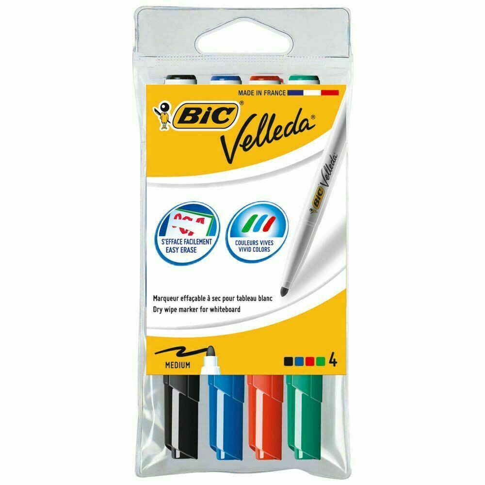 BiC Velleda 1741 Rotulador de pizarra blanca, punta ojival de 1,4 mm