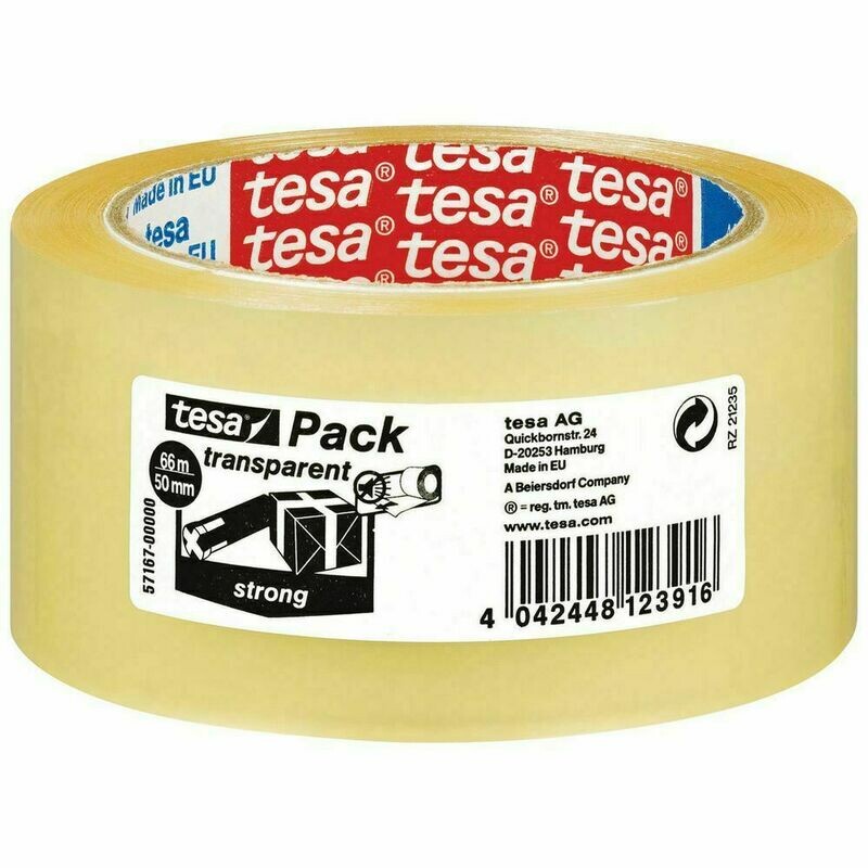 tesa® Cinta de Embalar Polipropileno Fuerte Desenrrollado silencioso Alta resistencia a los rayos UV