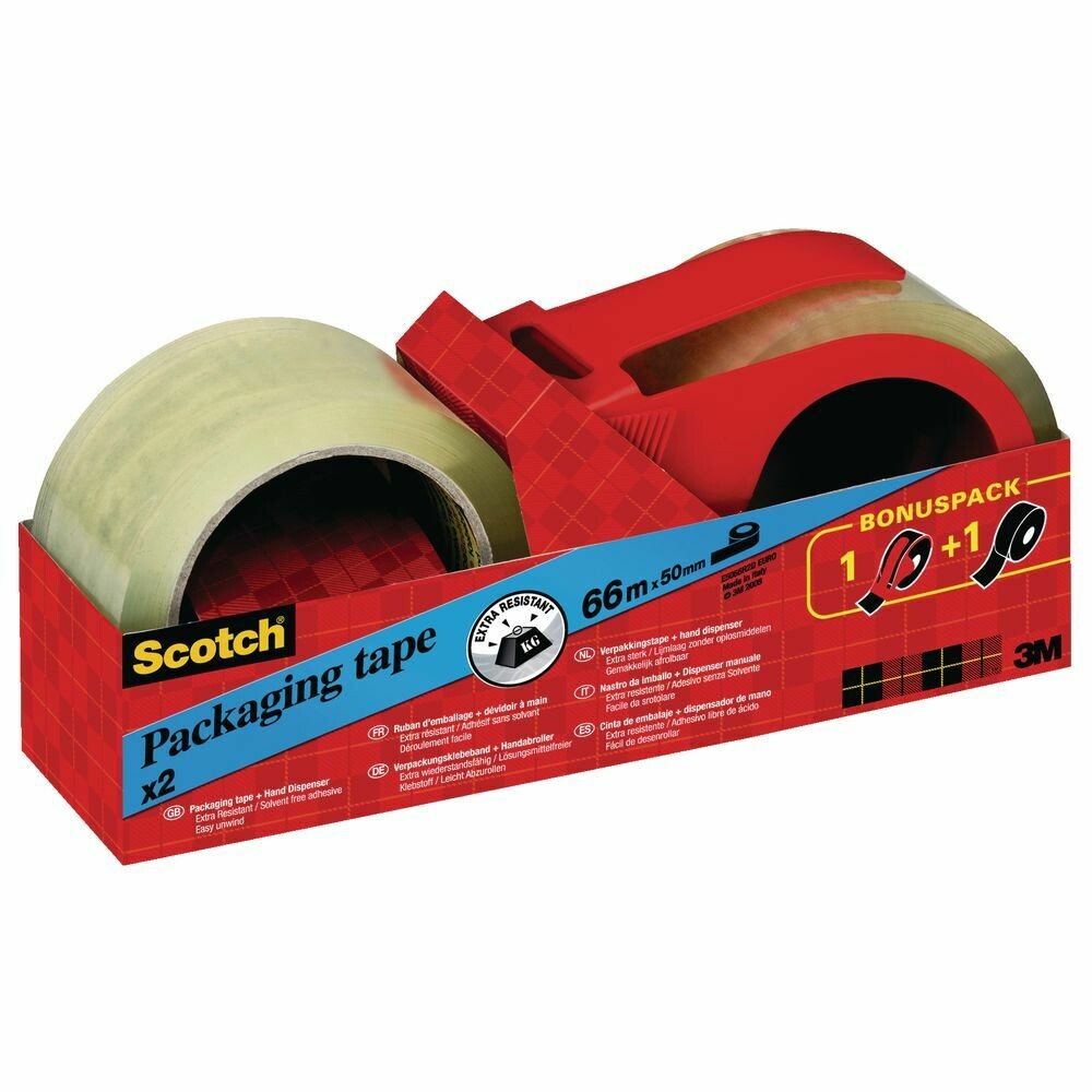 rollos con dispensador, 50 mm x 66 m, Marrón