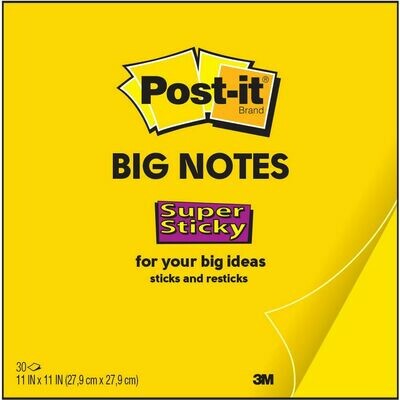 Post-it® Super Sticky BN11-EU Notas grandes, 27,9 x 27,9 cm, 30 hojas, amarillo