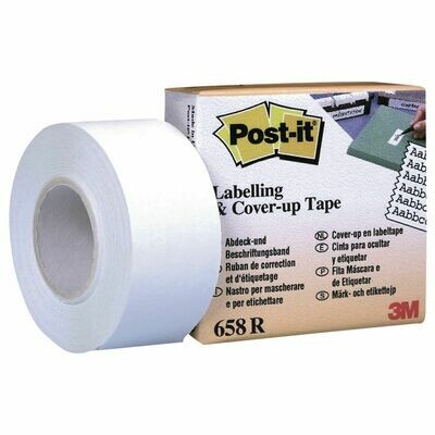Post-it® 658HD Cinta para etiquetar y ocultar blanca de 18 m x 25 mm con dispen