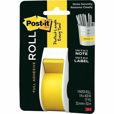 Post-it® 2650-YEU, Super Sticky, Rollo de etiquetas para notas, 25,4 mm x 10,1 m