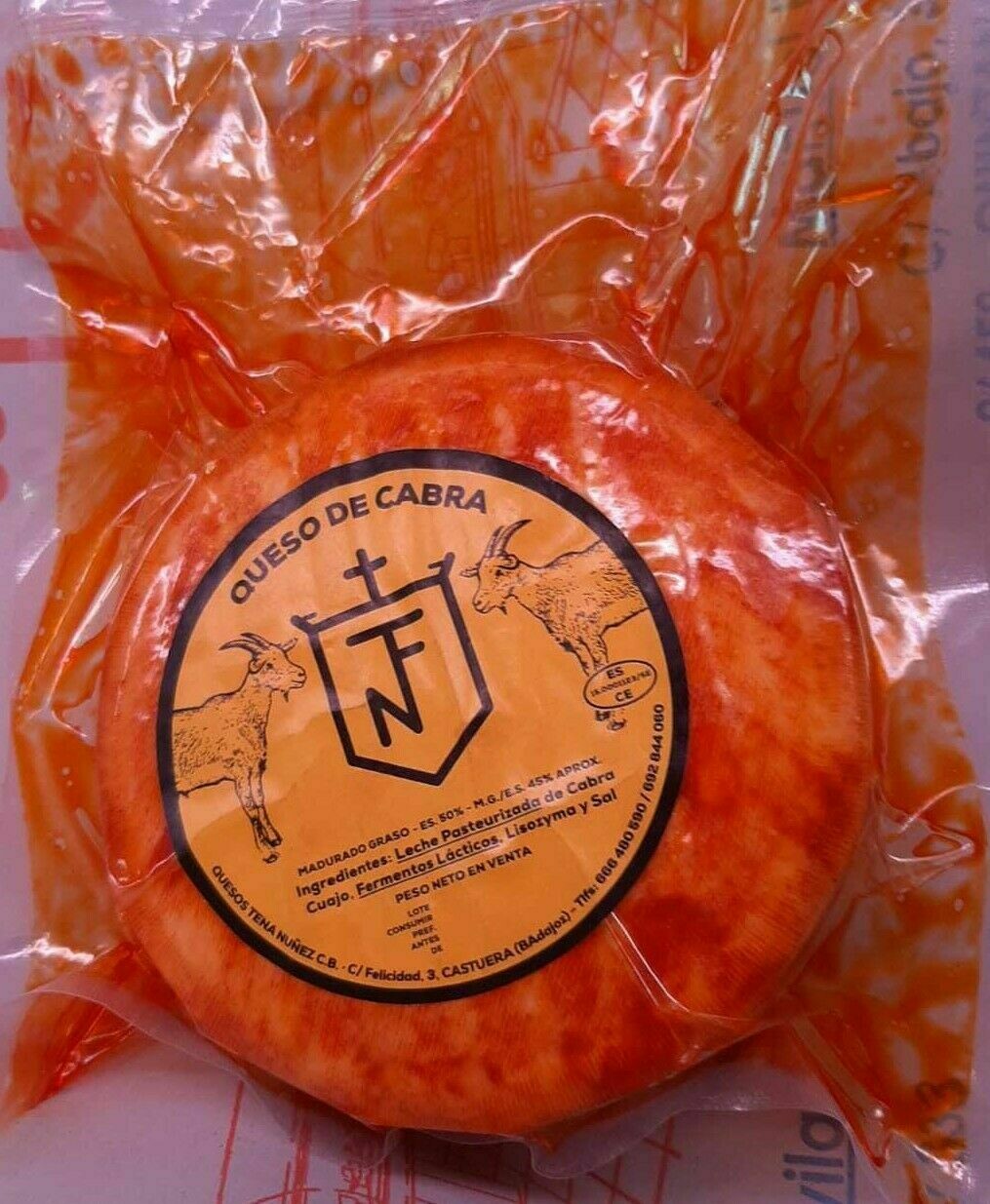 QUESO DE CABRA AL PIMENTON DE LA VERA LA SERENA EXTREMADURA 500 KG APROXIMADO