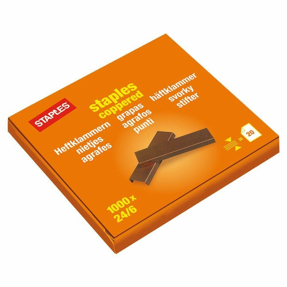 Grapas estándar 24/6 cobreadas