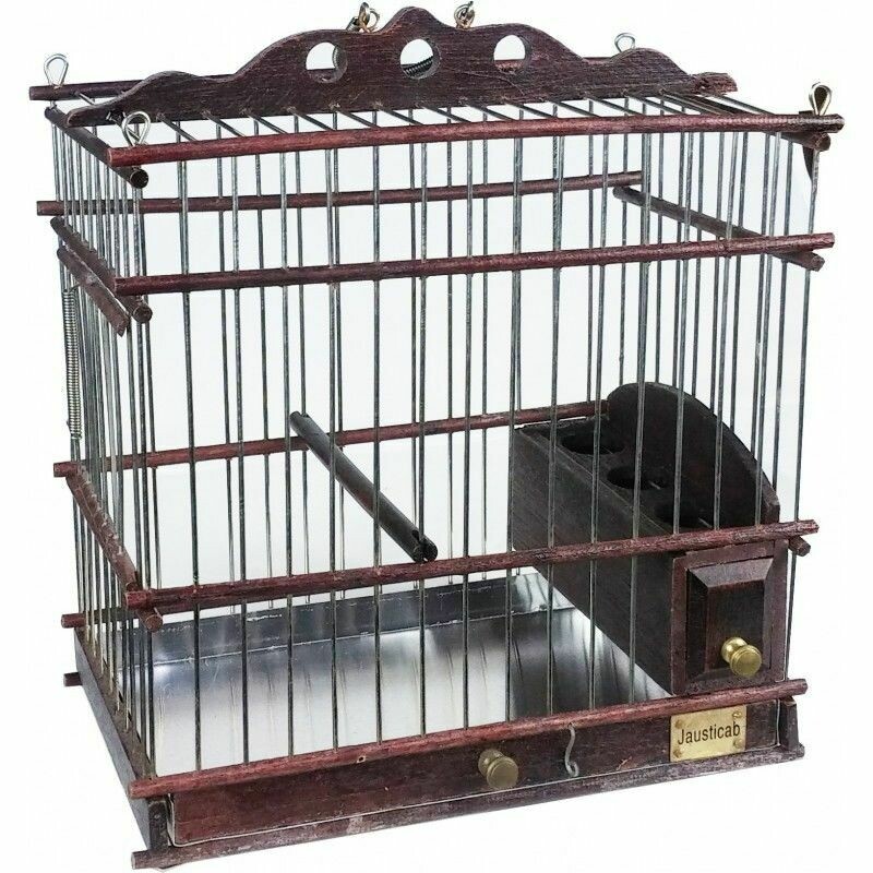 JAULA DE MADERA ARTESANAL RECTANGULAR PARA SILVESTRES