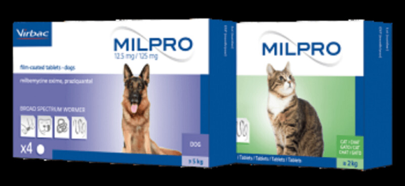 MILPRO ANTIPARASITARIO DE PERROS Y GATOS PULGAS GARRAPATAS