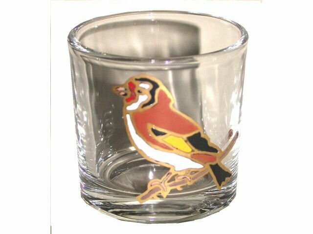 Vasito de chupito con Jilguero Pintado al Oro 6 unidades