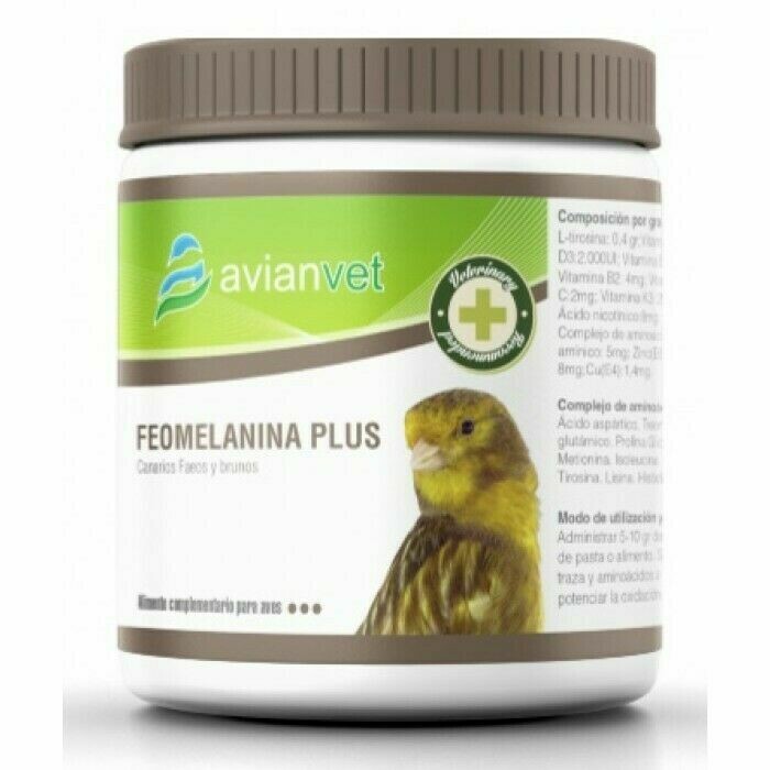 Feomelanina Plus es un suplemento alimenticio para canarios brunos y faeos 250 GRS