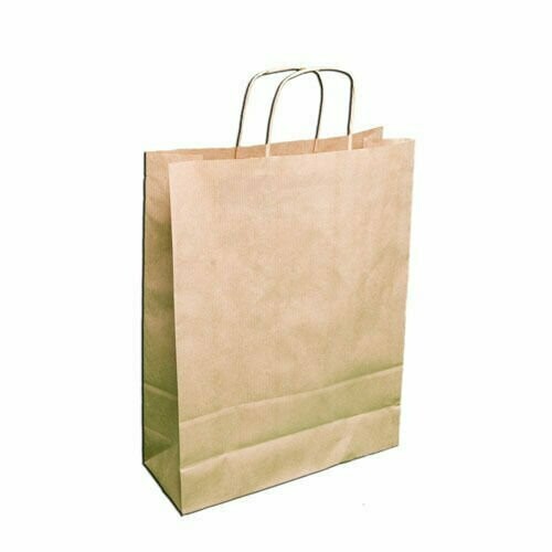 BOLSAS PAPEL KRAFT MARRON 25x10x32 (250 unidades)