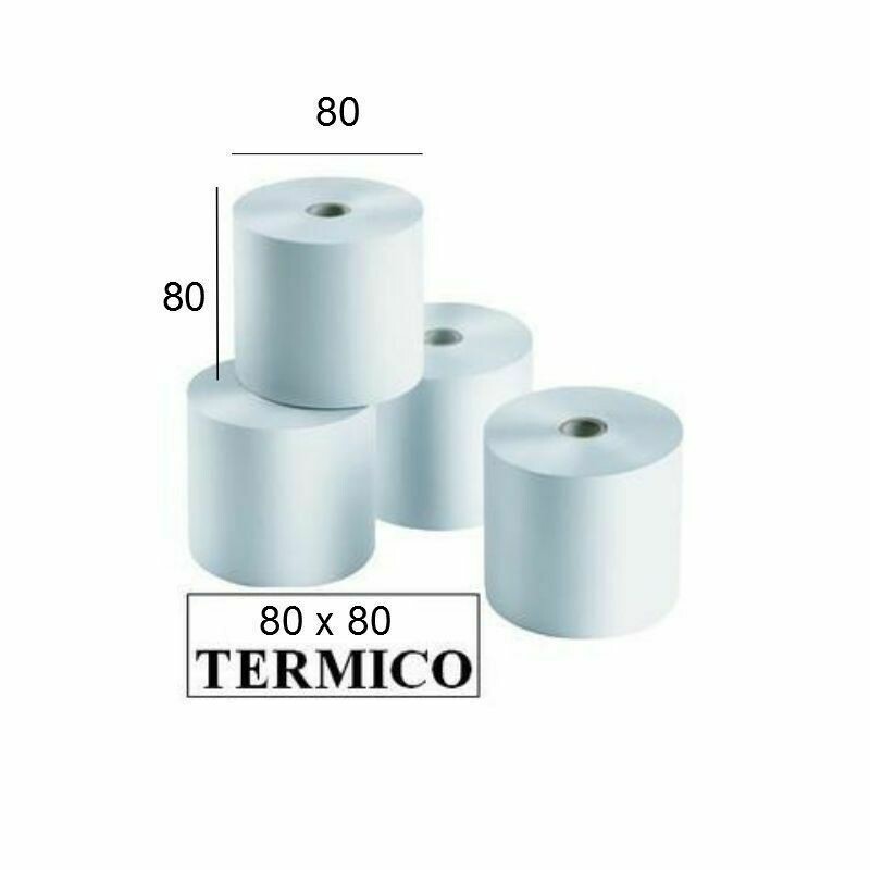 ROLLO PAPEL TERMICO IMPRESORA TICKETS 80X80 MM (PA80X80 MM (PACK DE 4 ROLLOS)