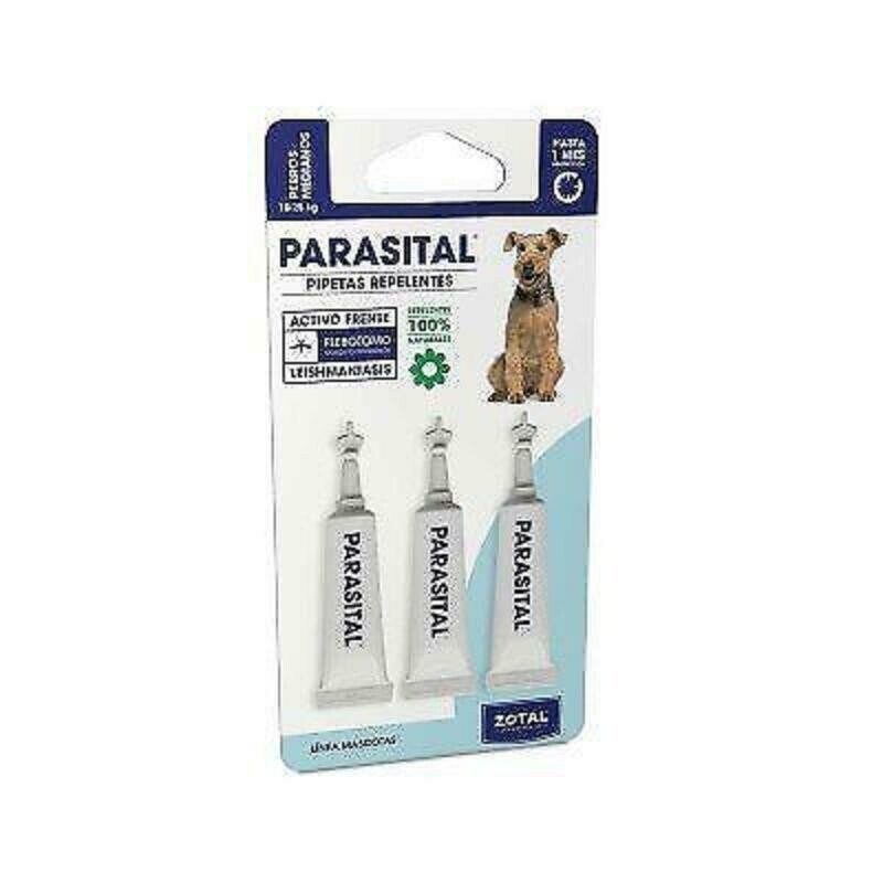 PARASITAL PIPETAS REPELENTE PERROS PEQUEÑOS Y GATOS PARASITAL PERROS MEDIANOS (10-25) 3 PIPETAS