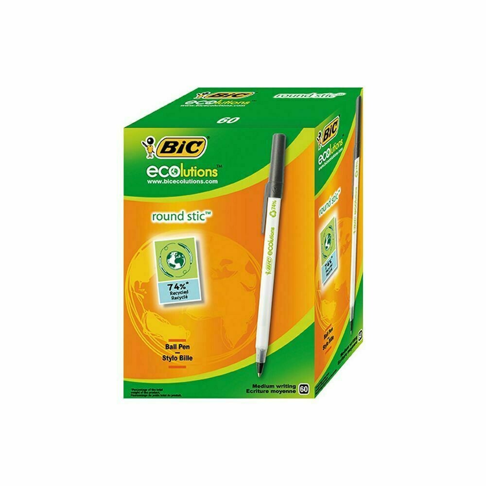 BiC Ecolutions Round Stic Bolígrafo de punta de bola 3 UNIDADES