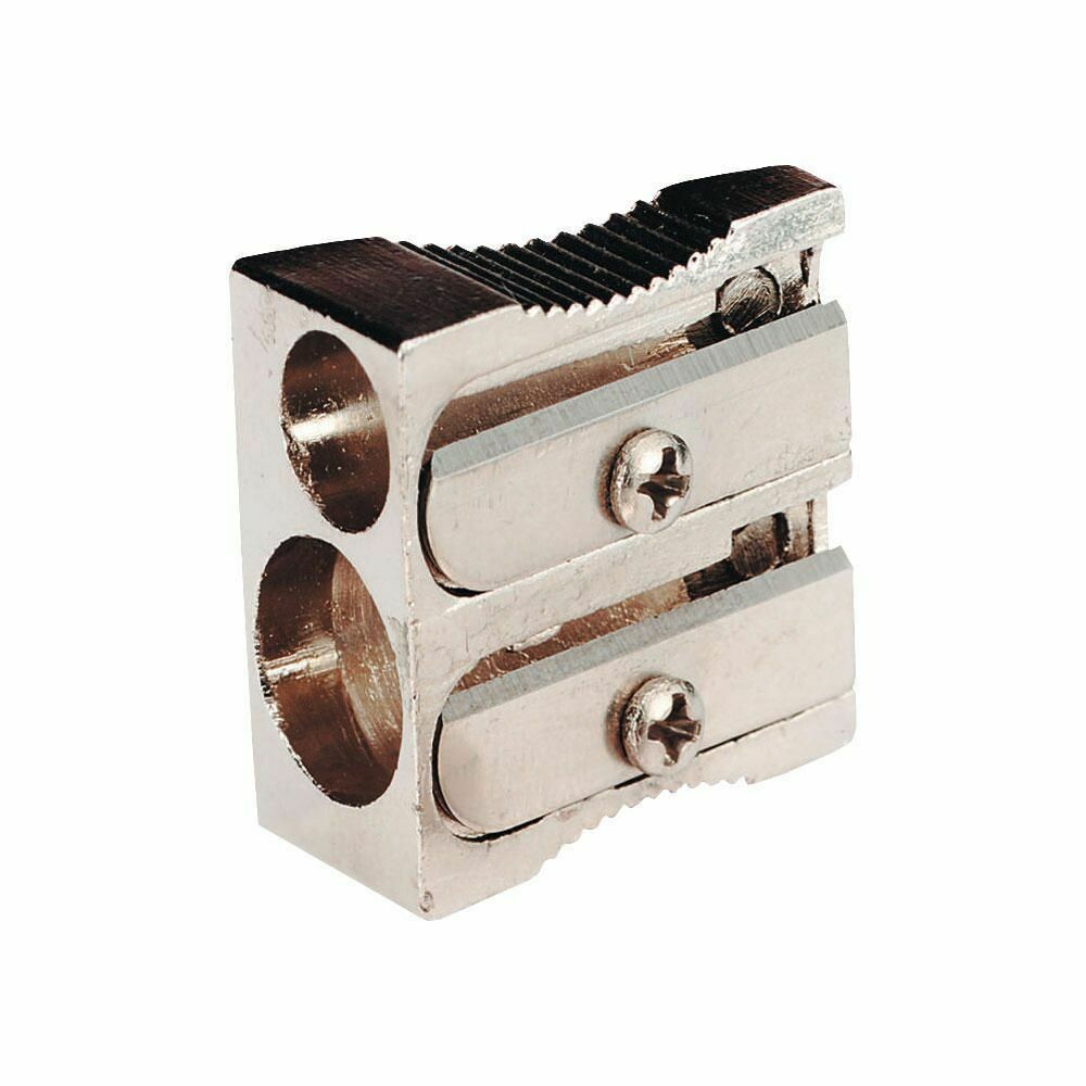 Sacapuntas en cuña, doble orificio, aluminio, 116 x 47 x 14 mm