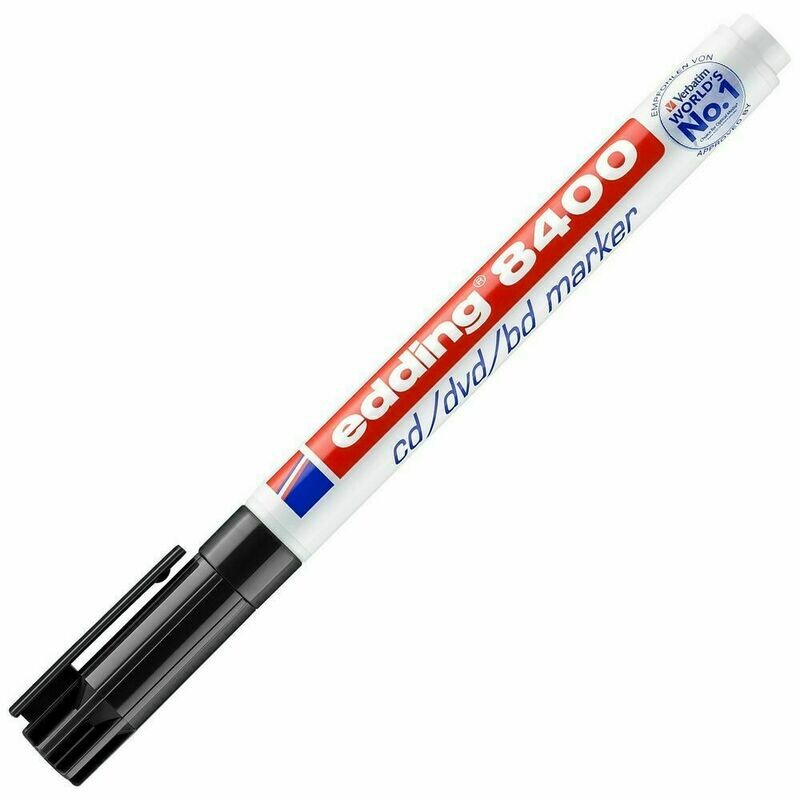 edding 8400 Rotulador permanente para CD/DVD/BD, punta ojival, 1 mm, negro