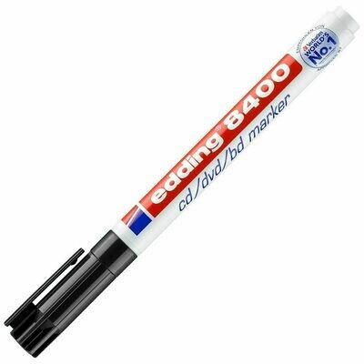 edding 8400 Rotulador permanente para CD/DVD/BD, punta ojival, 1 mm, negro