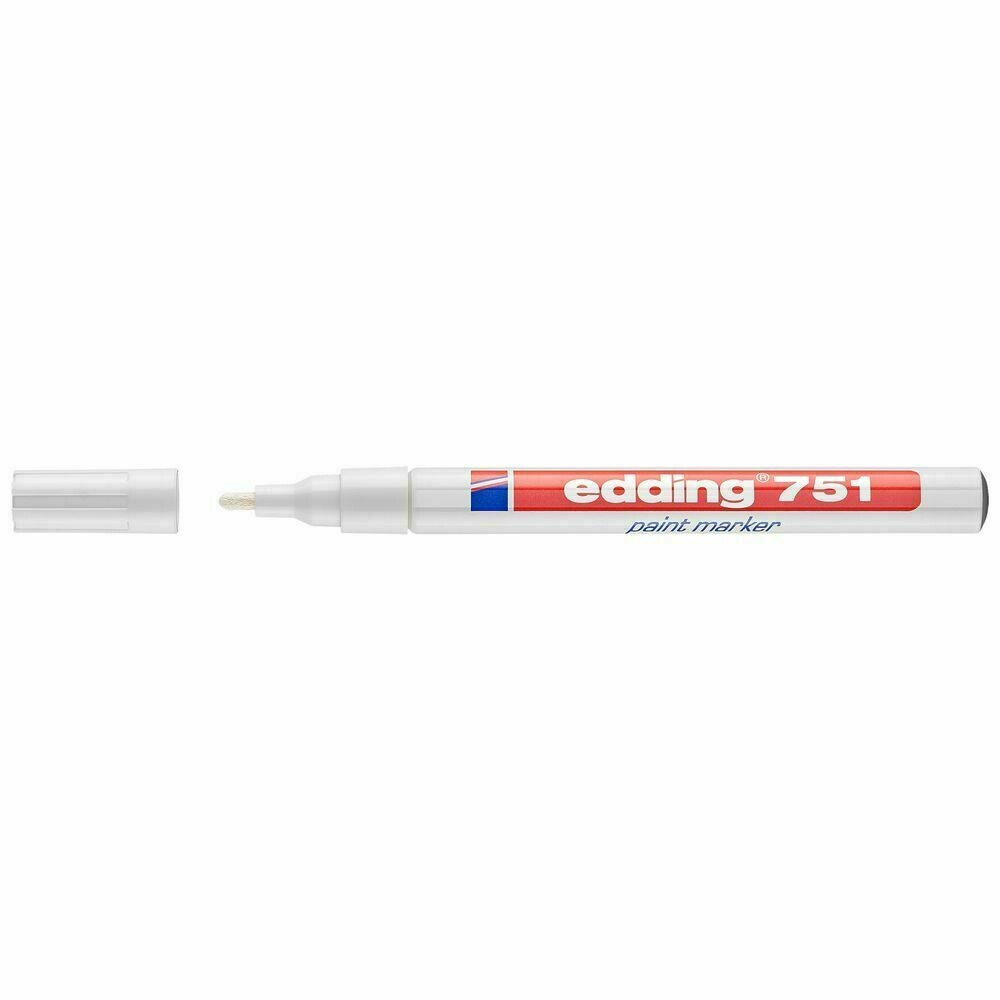edding 751 Rotulador de pintura, punta ojival, 1-2 mm, blanco