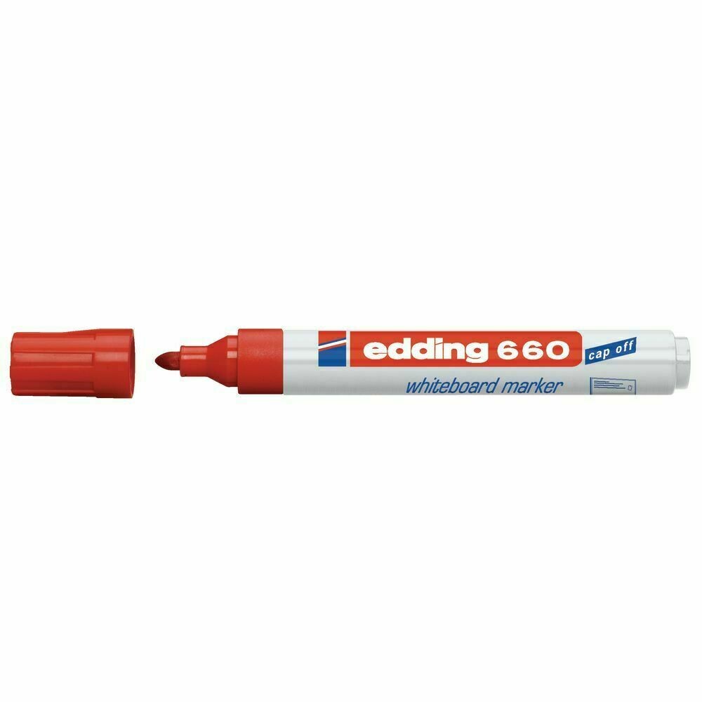 edding 660 Rotulador para pizarra punta redonda 1,5- 3 mm 2 ROTULADORES ROJO