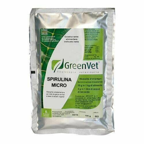 GREENVET SPIRULINA MICRO 500 GRS