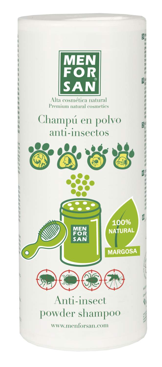 CHAMPÚ EN POLVO ANTI-INSECTOS PARA PERROS GATOS ROEDORES Y HURONES