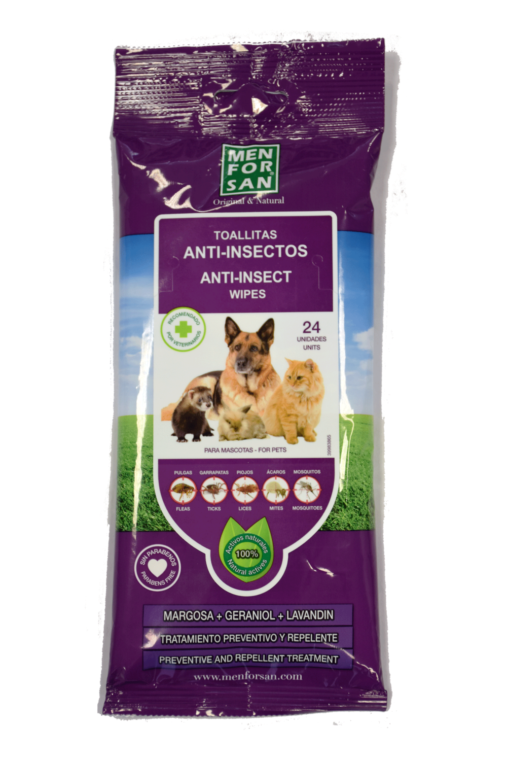 TOALLITAS ANTI-INSECTOS 24 UNIDADES