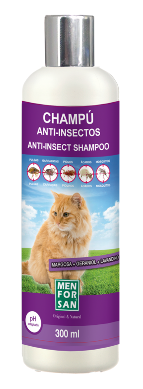 CHAMPÚ ANTI-INSECTOS CON MARGOSA, GERANIOL Y LAVANDINO
