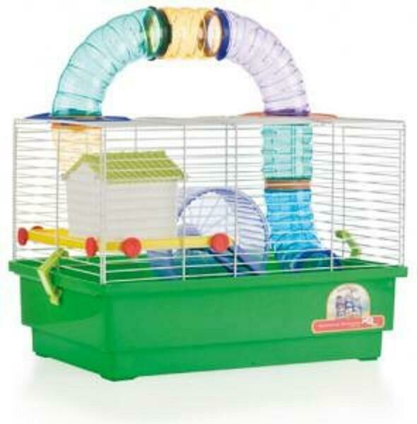 Jaula Hamster Cria Blanca - 2 Pisos con TUBOS
