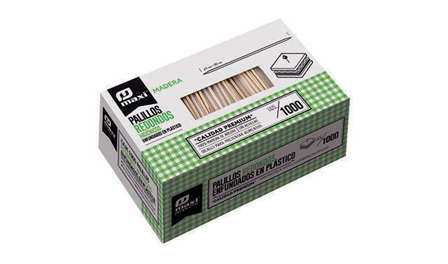 Palillos redondos enfundados plástico 1000 ud