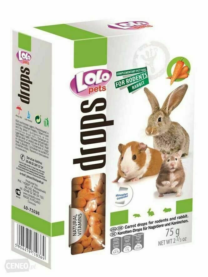 lolo pets drops carrot 75 gr