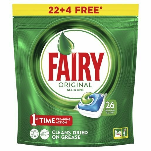 FAIRY lavavajillas máquina todo en uno en cápsulas bolsa 26 uds