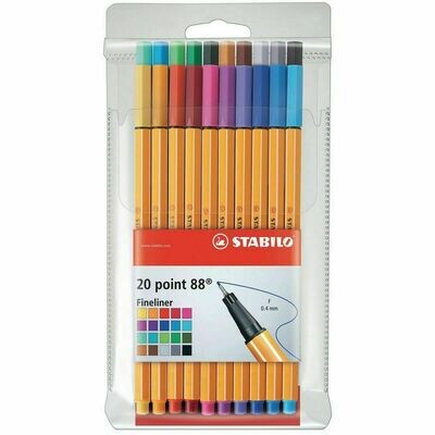 STABILO Point 88 Bolígrafo fineliner colores de tinta variados 20 rotuladores