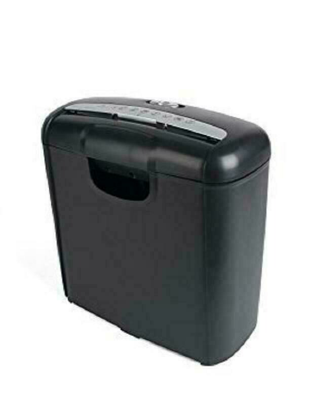 Destructora de papel (hasta 6 hojas, corte en tiras, kreditk Incluye Papelera,