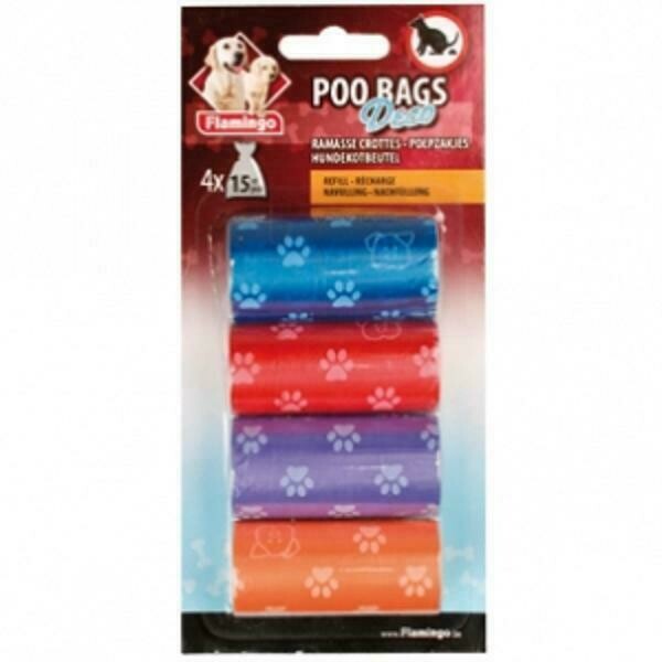 Recambio de bolsas recoge excrementos biodegradables. 4 Und x 15 Bolsas.