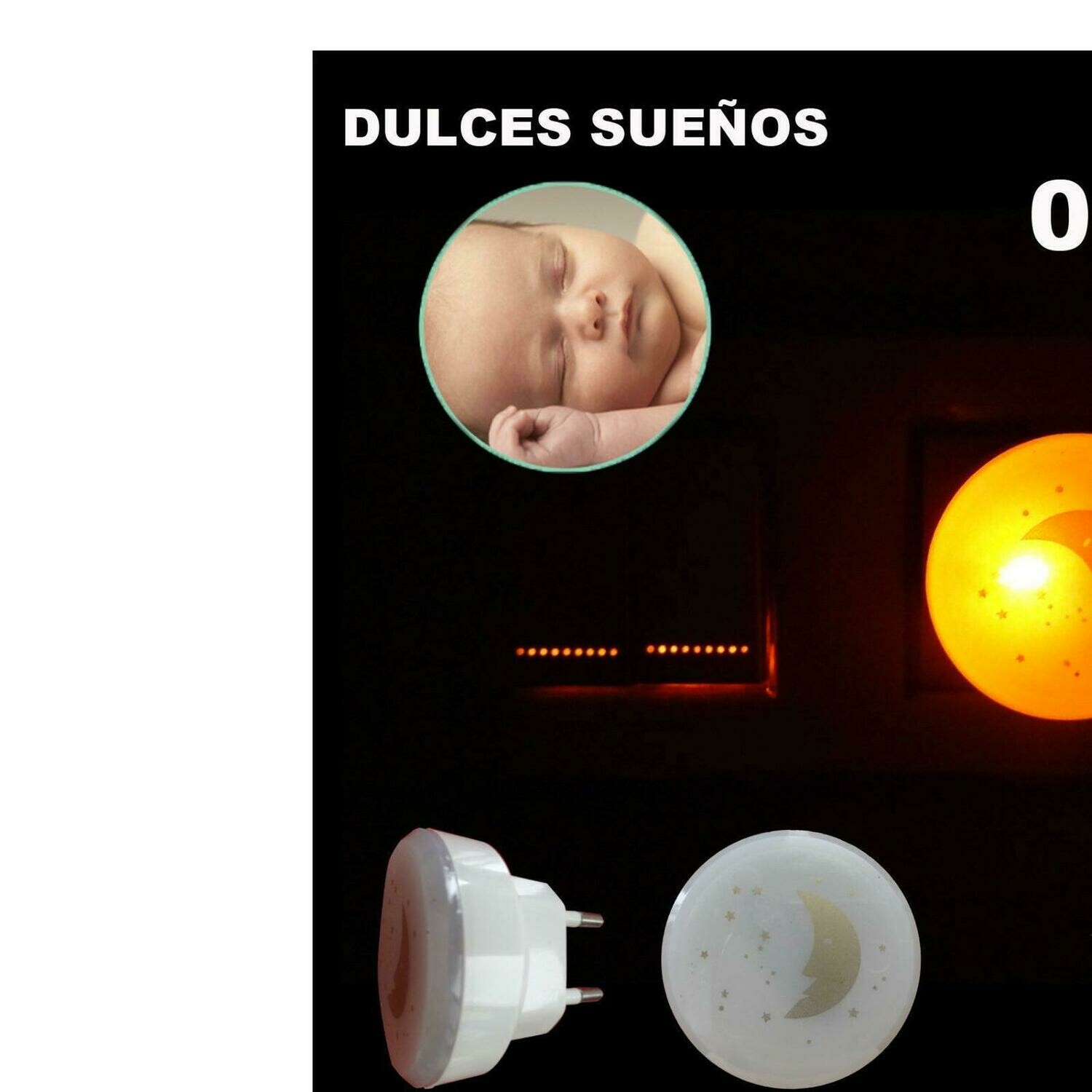 LUZ NOCHE NOCTURNA LAMPARA LED ENCHUFE HABITACION INFANTIL DORMIR OSCURIDAD