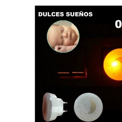 LUZ NOCHE NOCTURNA LAMPARA LED ENCHUFE HABITACION INFANTIL DORMIR OSCURIDAD