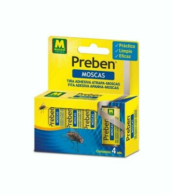 PREBEN 231277 Tira atrapa-Moscas 4 un un, AZUL, 9.1x11x2.2 cm