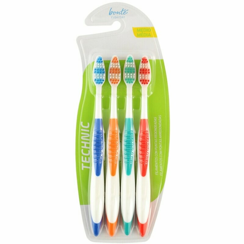 BONTE cepillo dental technic medio blíster 4 uds 4x3 12 cepillos