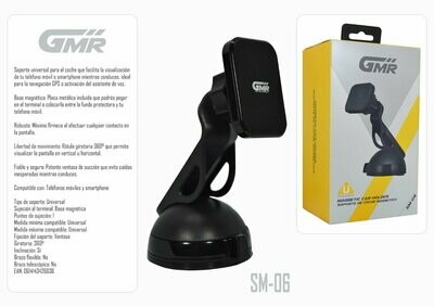 Soporte de Coche Magnético para Smartphone Giro 360º Sujeción Ventosa de Succión