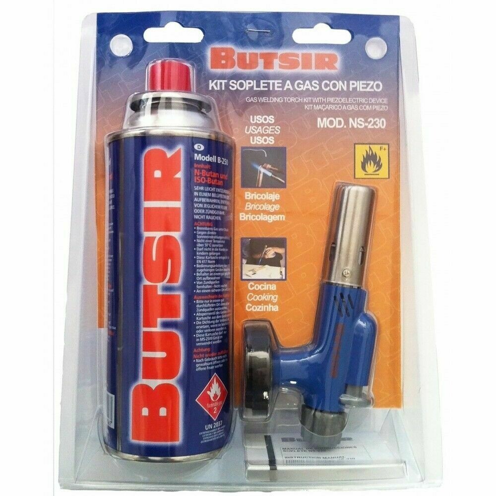 Kit Soplete a Gas con Piezo Butsir NS-230 + Cartucho