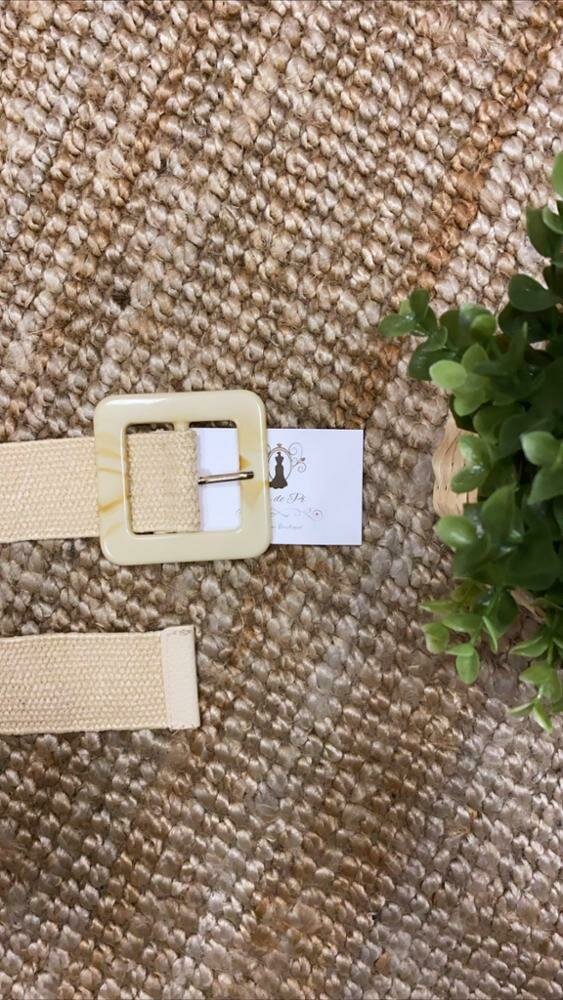 Cinturón Rafia Beige