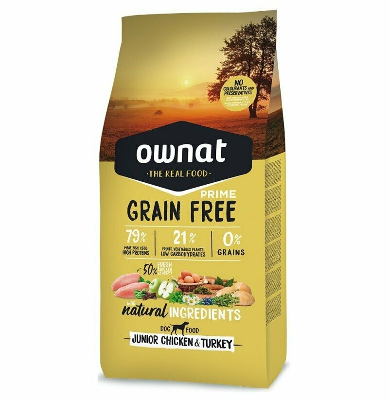 Ownat Prime Junior Grain Free Pollo Y Pavo Para Cachorros