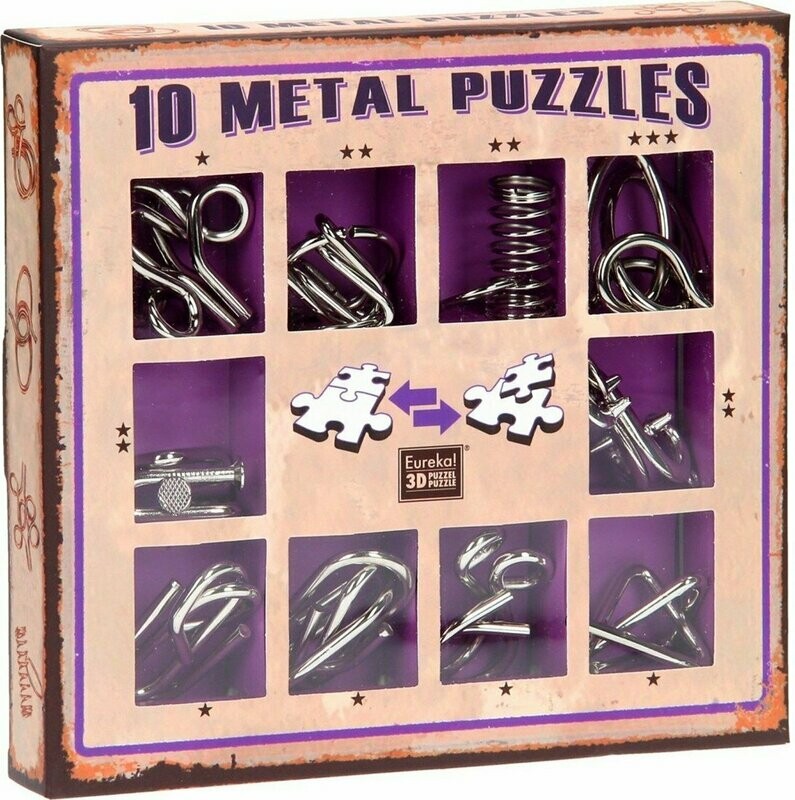 SET DE 10 ROMPECABEZAS DE METAL (VIOLETA)