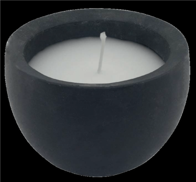 VELA BLANCA CERAMICA NEGRA