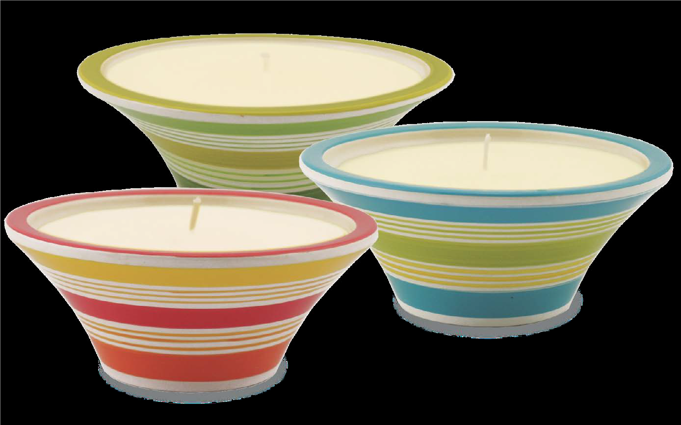 VELA CEREAMICA VASIJA DECORADA