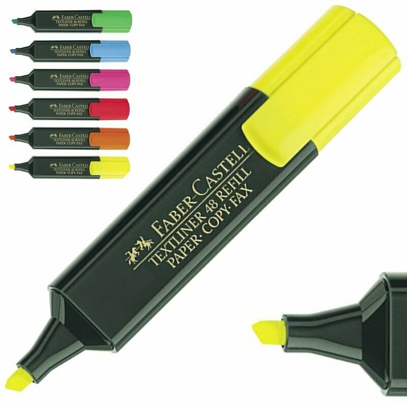 Marcador Faber-Castell 48 superfluorescente AMARILLO 2 marcadores