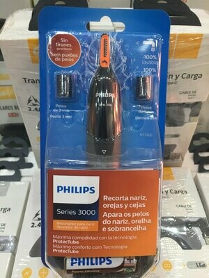 Cortapelos nariz, orejas y cejas Philips Serie 3000, lavable y con