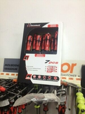 JUEGO DE ATORNILLADORES 7 UNIDADES FERROTECH